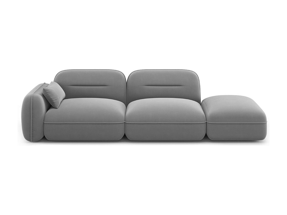 Canapé modulable 3 places gris velours