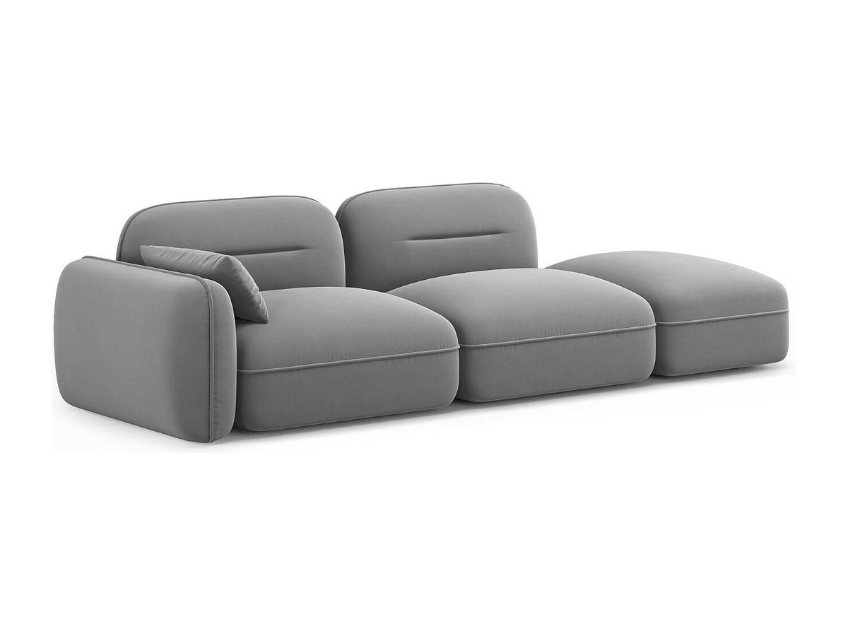 Canapé modulable 3 places gris velours