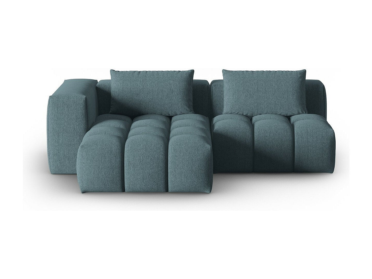 Canapé modulable 3 places bleu tissu