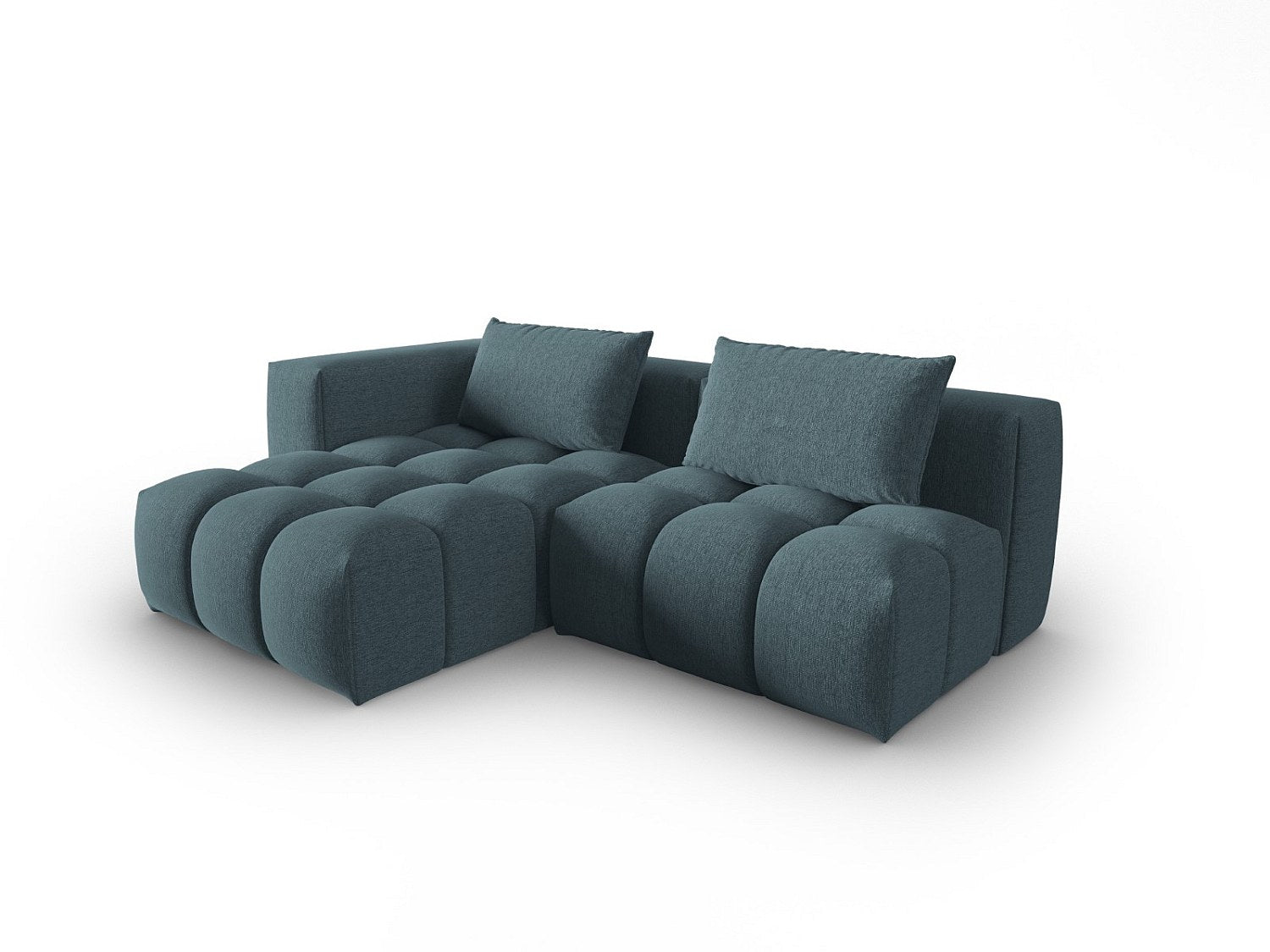 Canapé modulable 3 places bleu tissu