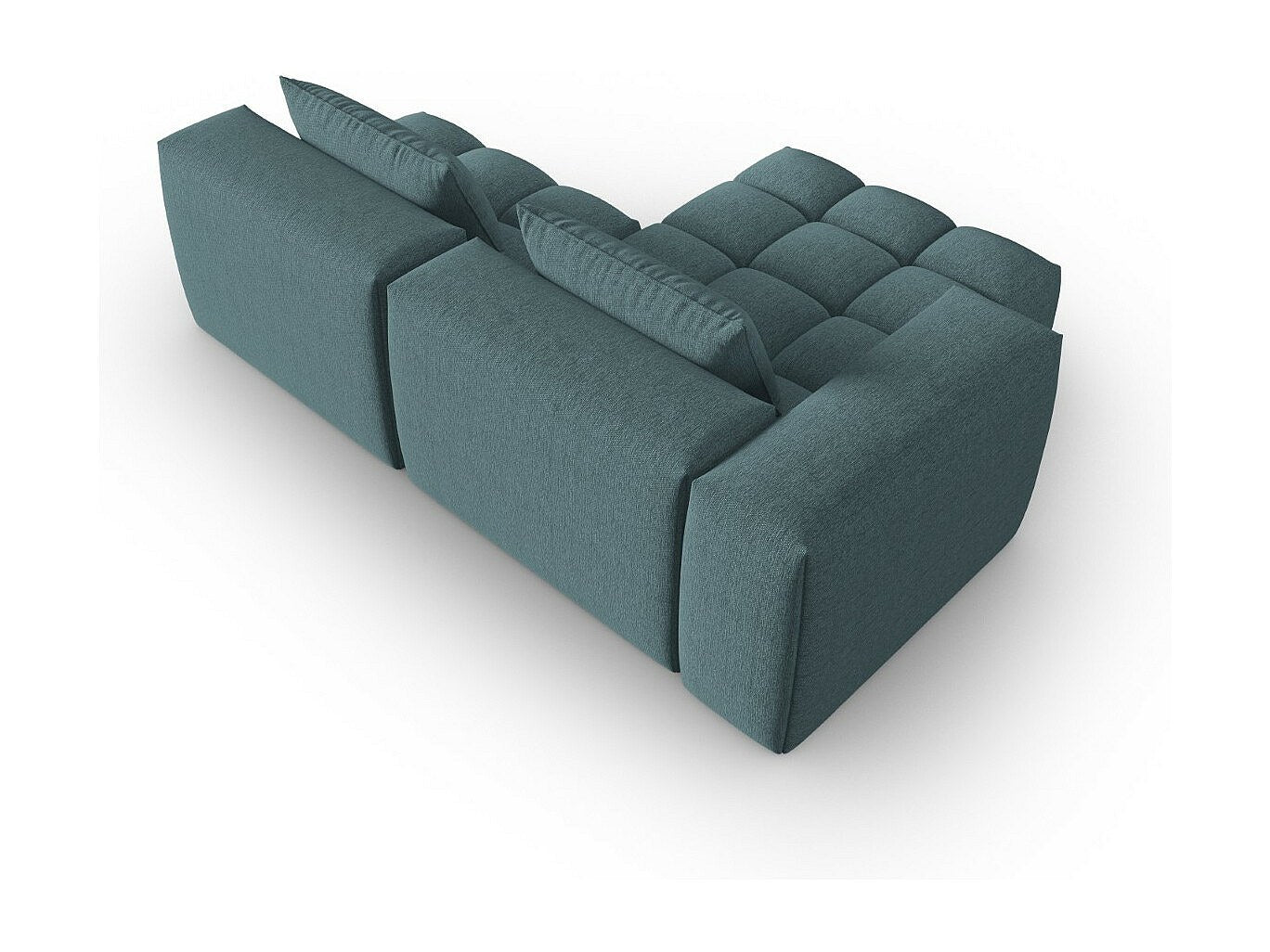 Canapé modulable 3 places bleu tissu