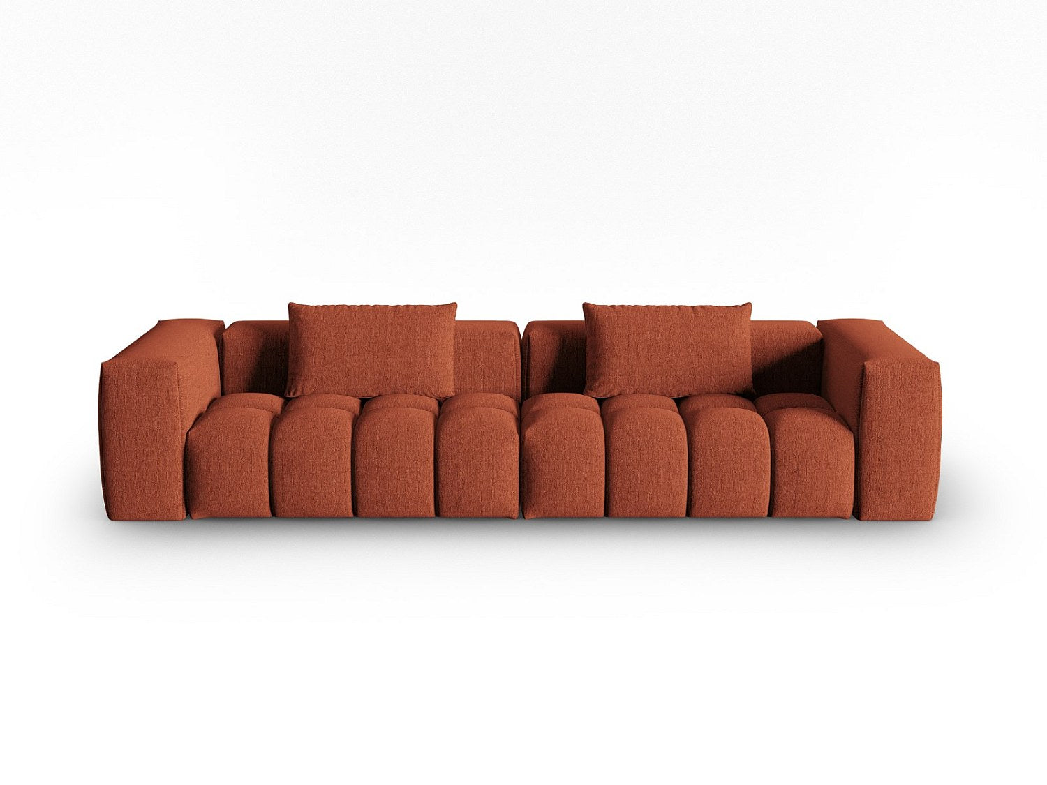 Canapé modulable 5 places orange tissu