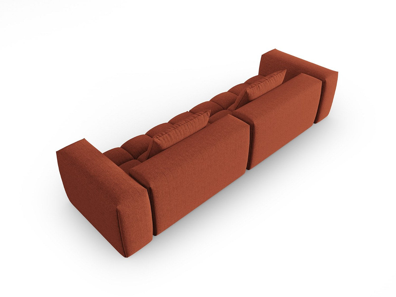 Canapé modulable 5 places orange tissu