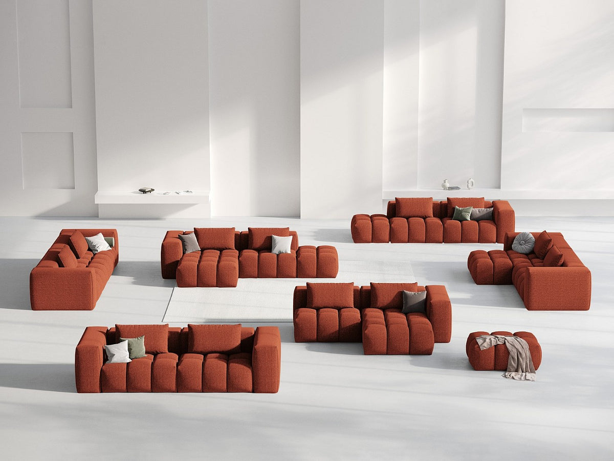 Canapé modulable 3 places orange tissu
