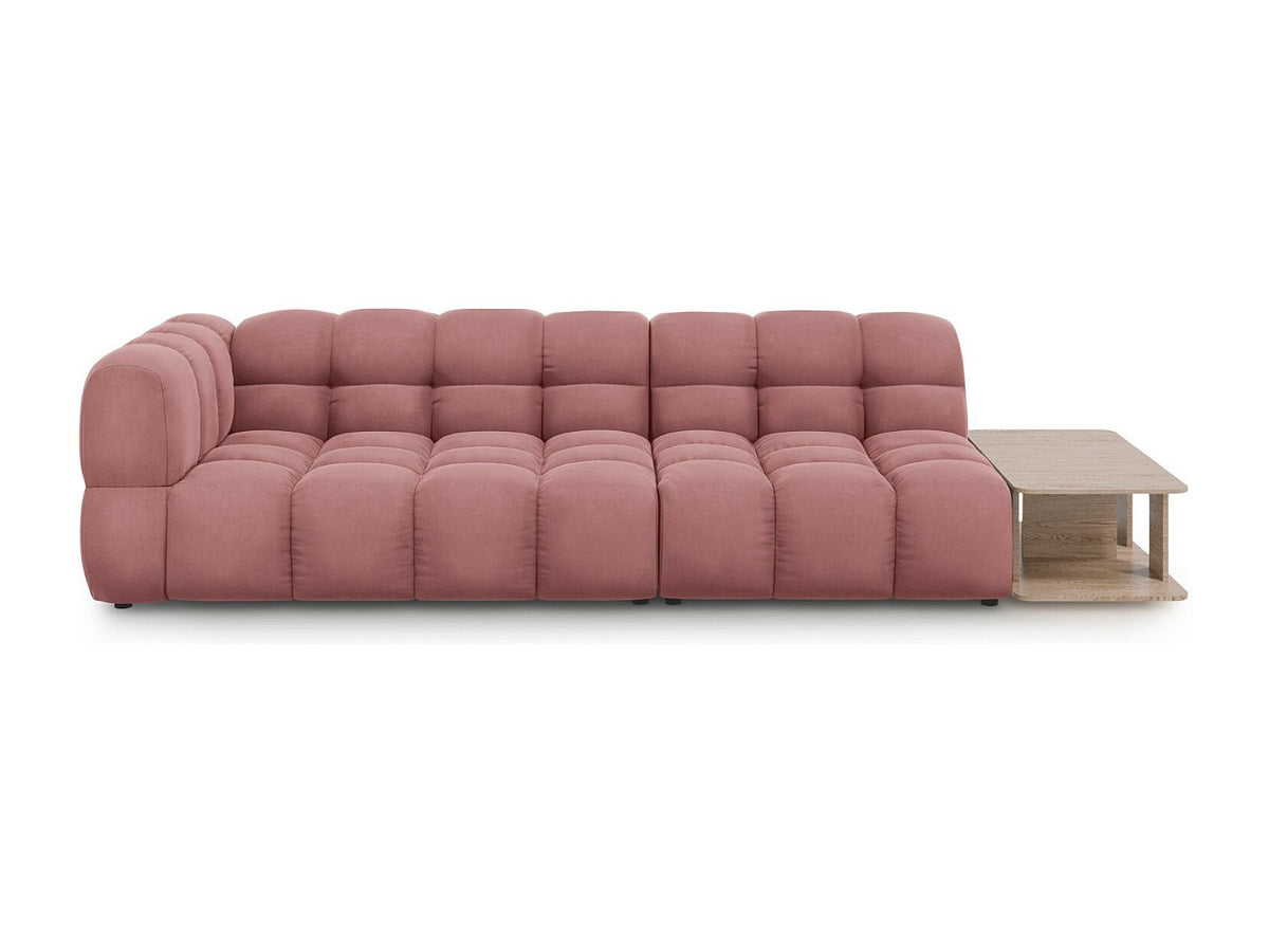Canapé modulable 4 places rose velours