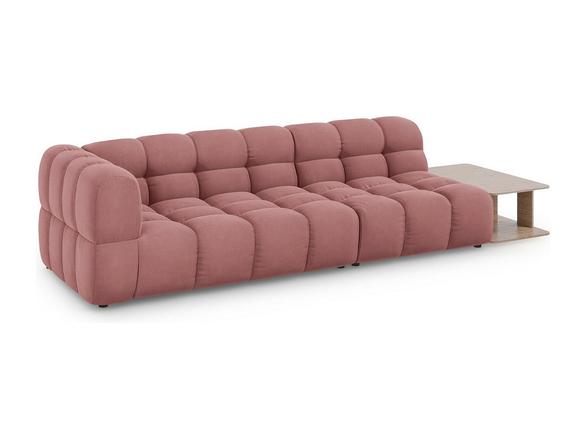 Canapé modulable 4 places rose velours