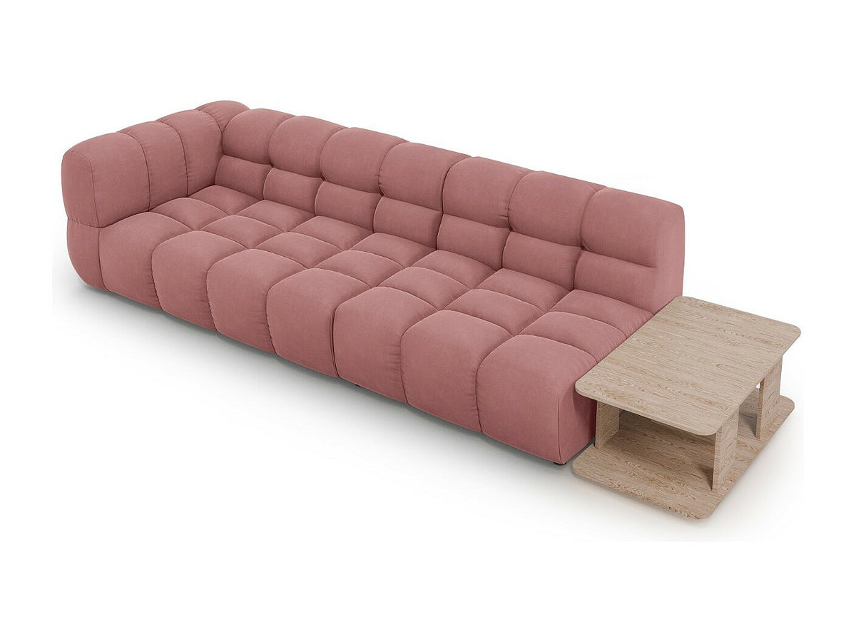 Canapé modulable 4 places rose velours