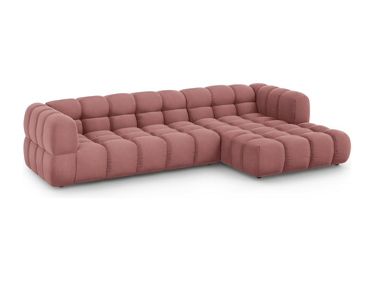 Canapé modulable 4 places rose velours