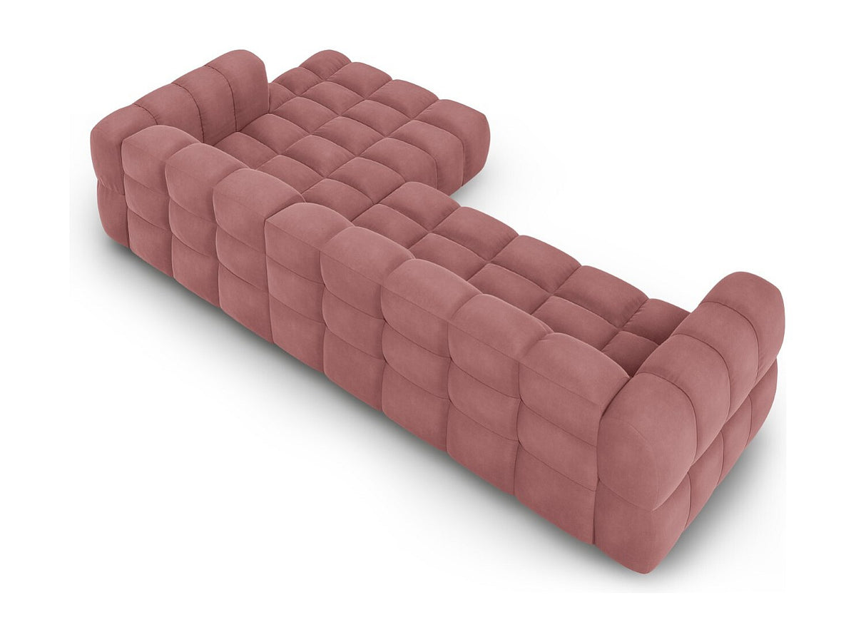 Canapé modulable 4 places rose velours