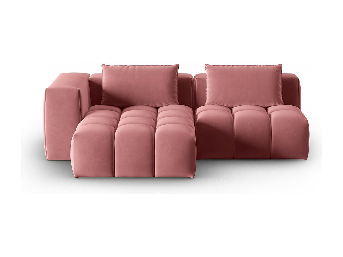 Canapé modulable 3 places rose velours