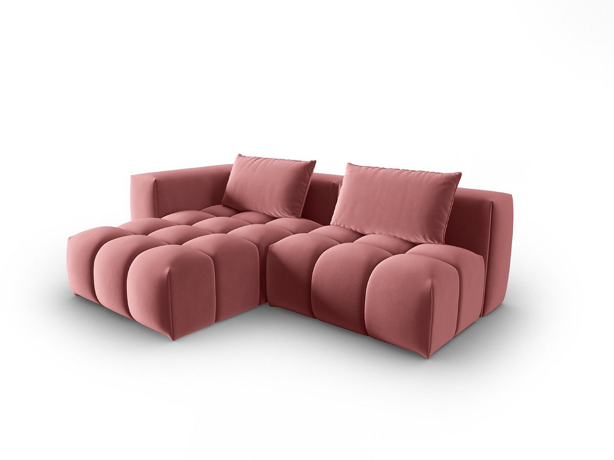 Canapé modulable 3 places rose velours