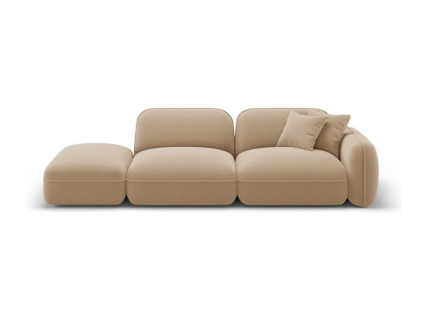 Canapé modulable 3 places marron velours