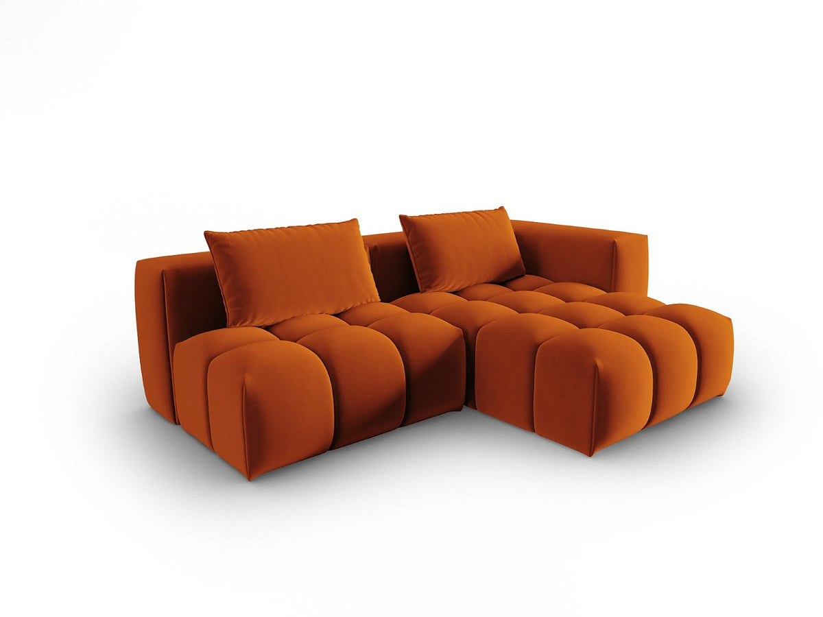 Canapé modulable 3 places orange velours