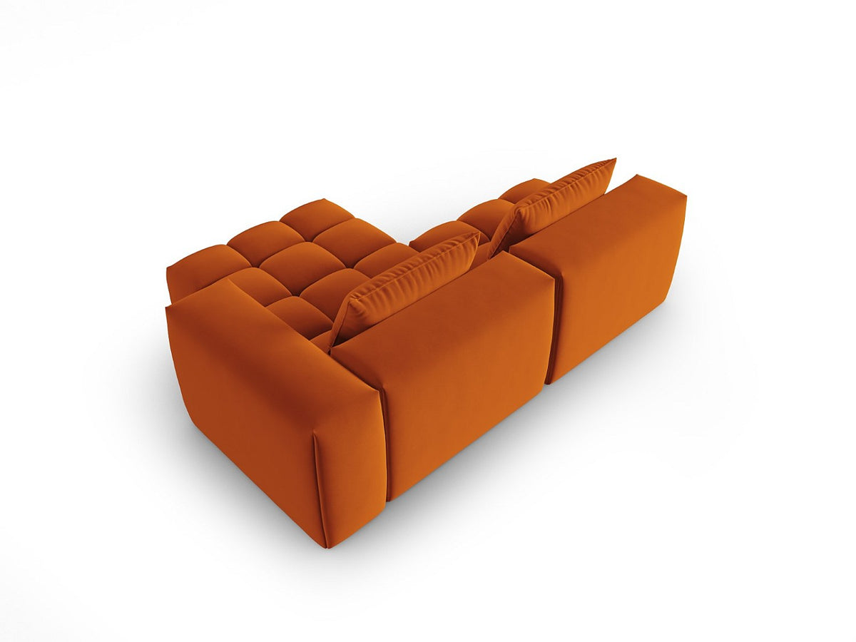 Canapé modulable 3 places orange velours