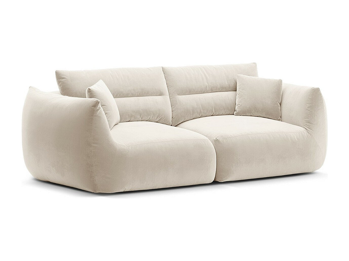 Canapé modulable 3 places beige velours