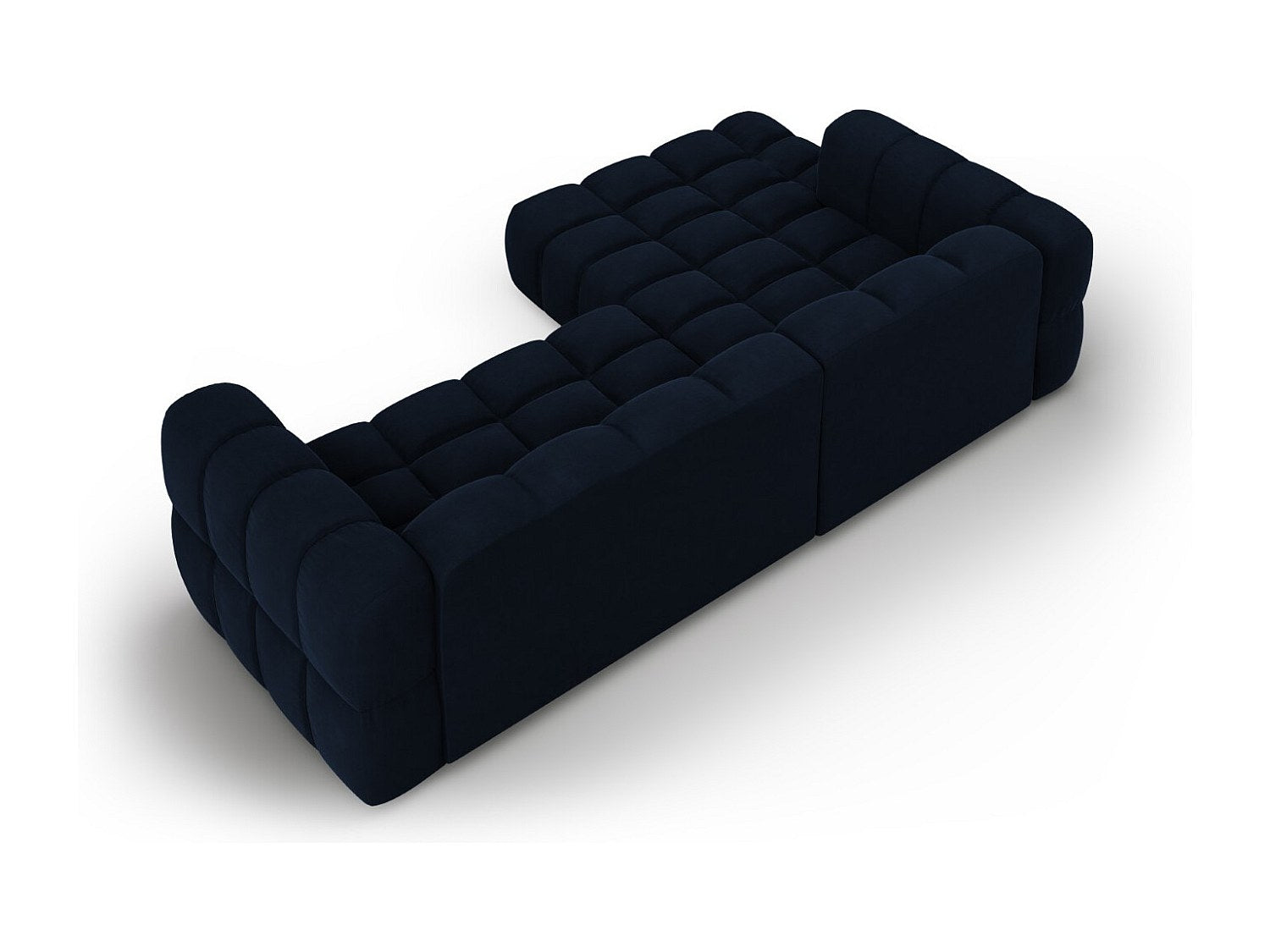 Canapé modulable 4 places bleu velours