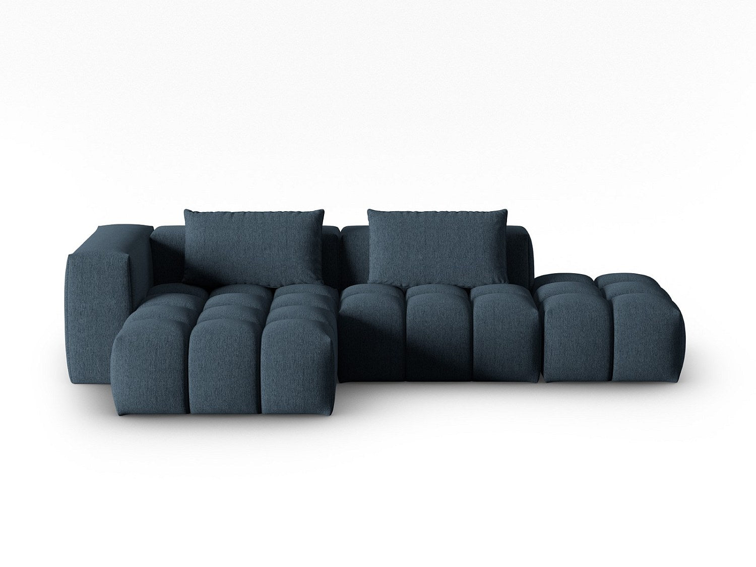 Canapé modulable 4 places bleu tissu