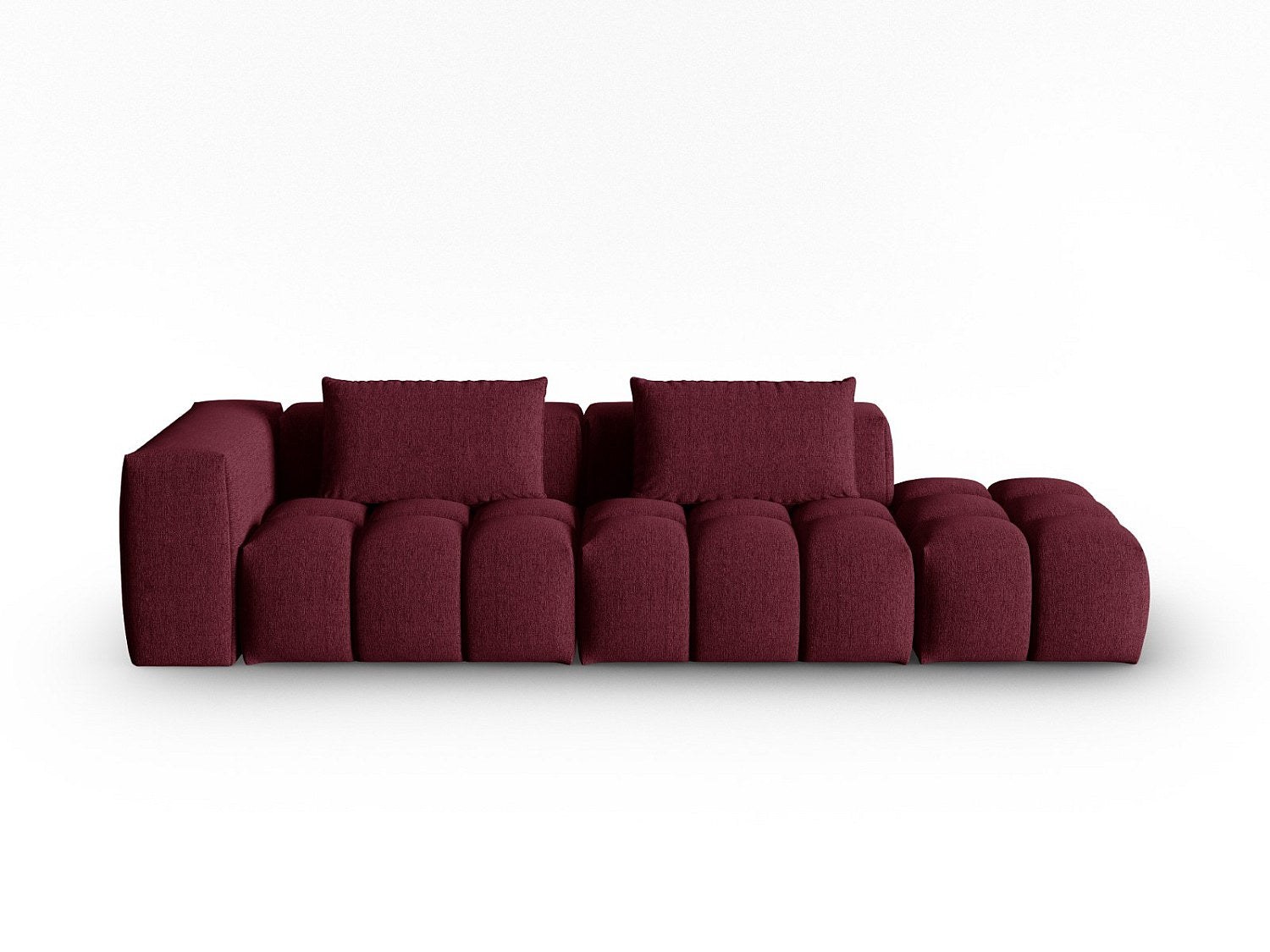 Canapé modulable 3 places rouge tissu