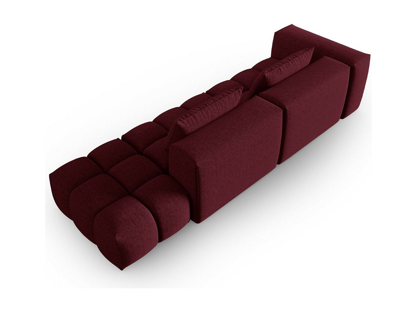 Canapé modulable 3 places rouge tissu