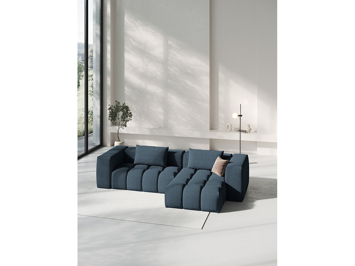 Canapé modulable 3 places bleu tissu