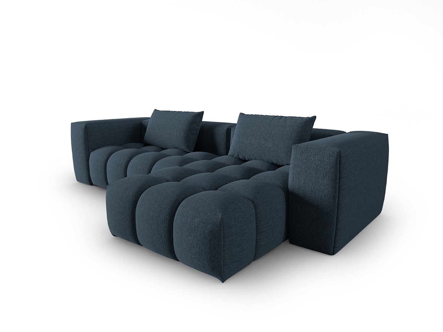 Canapé modulable 3 places bleu tissu