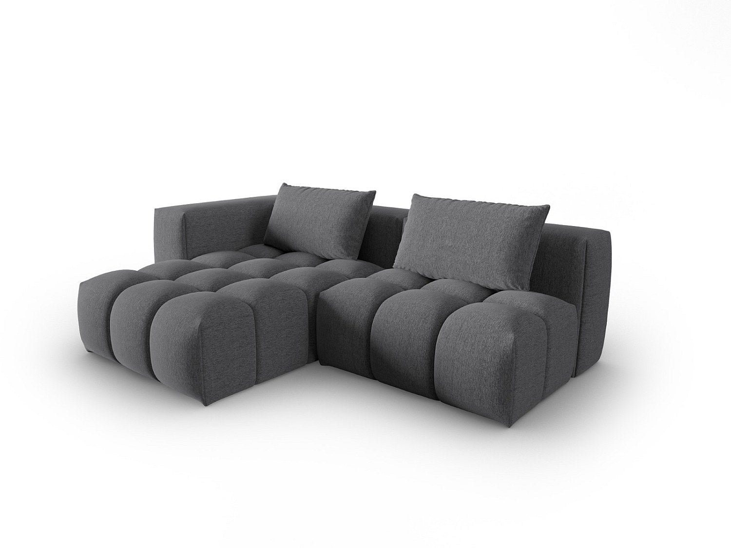 Canapé modulable 3 places gris tissu