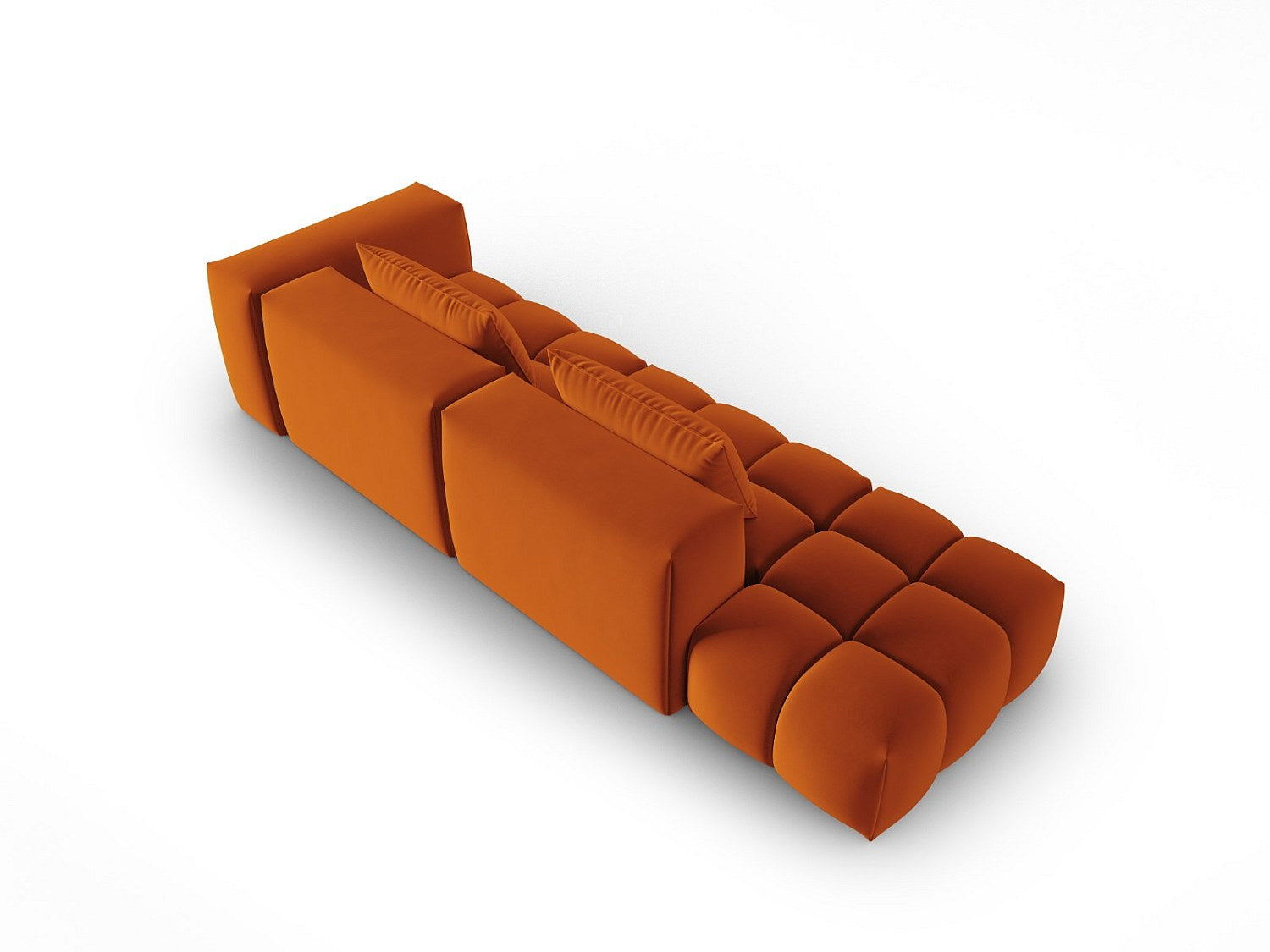 Canapé modulable 3 places orange velours
