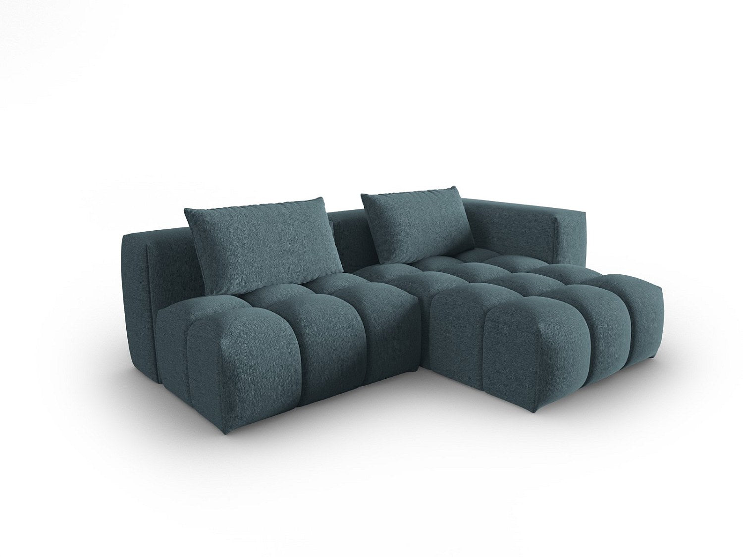 Canapé modulable 3 places bleu tissu