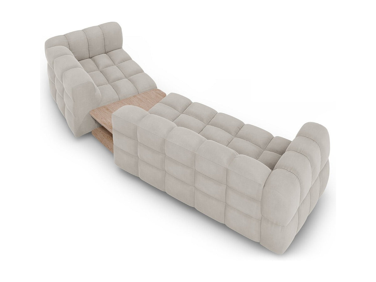 Canapé modulable 3 places beige velours