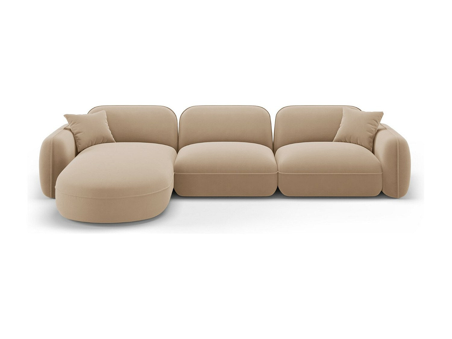 Canapé modulable 4 places marron velours