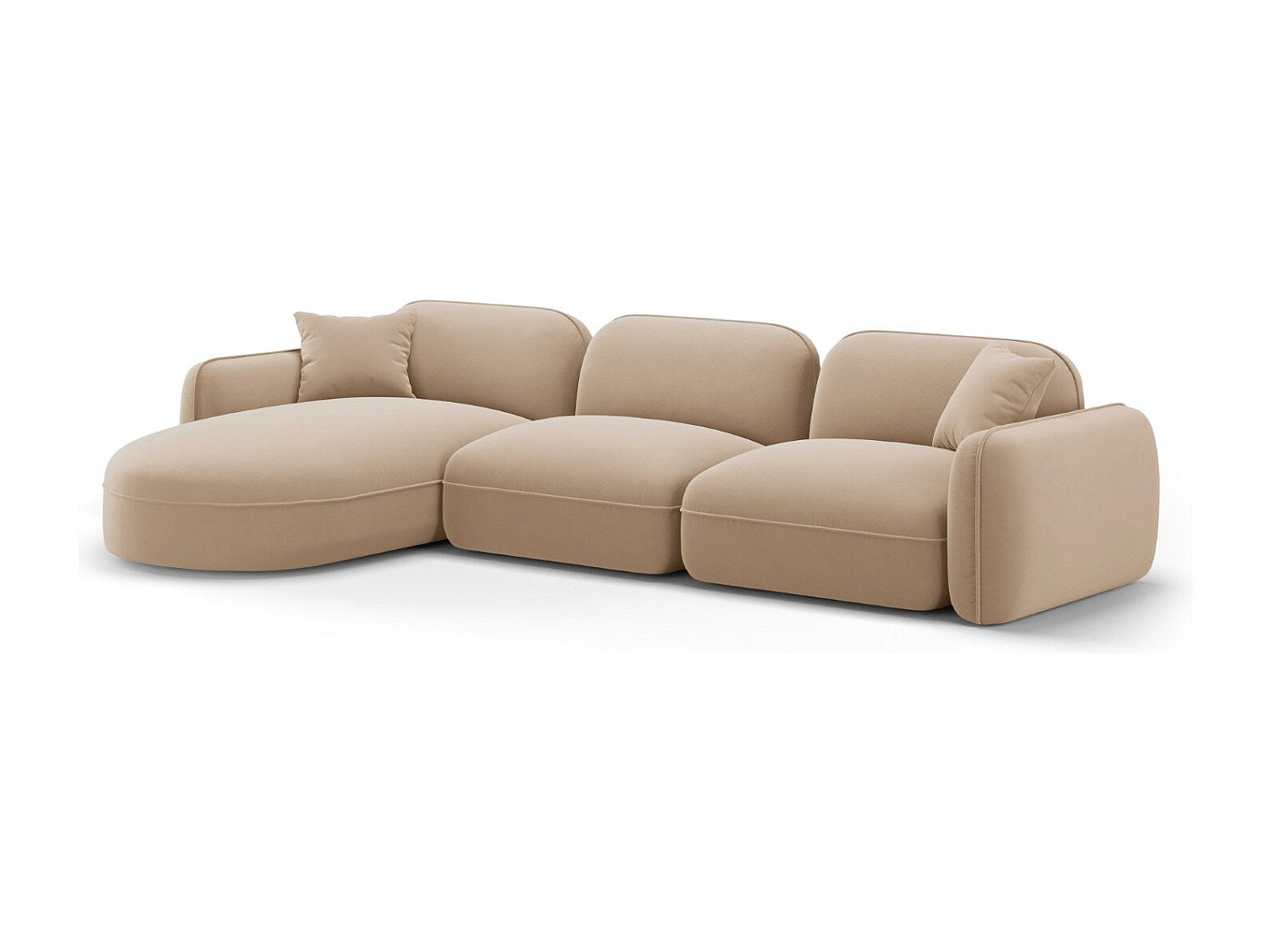 Canapé modulable 4 places marron velours