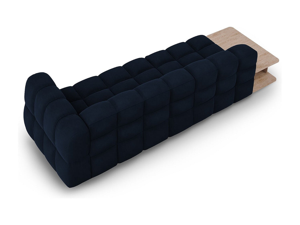 Canapé modulable 4 places bleu velours