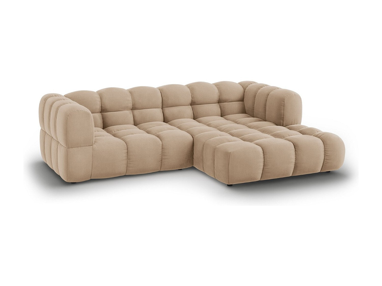 Canapé modulable 3 places marron velours