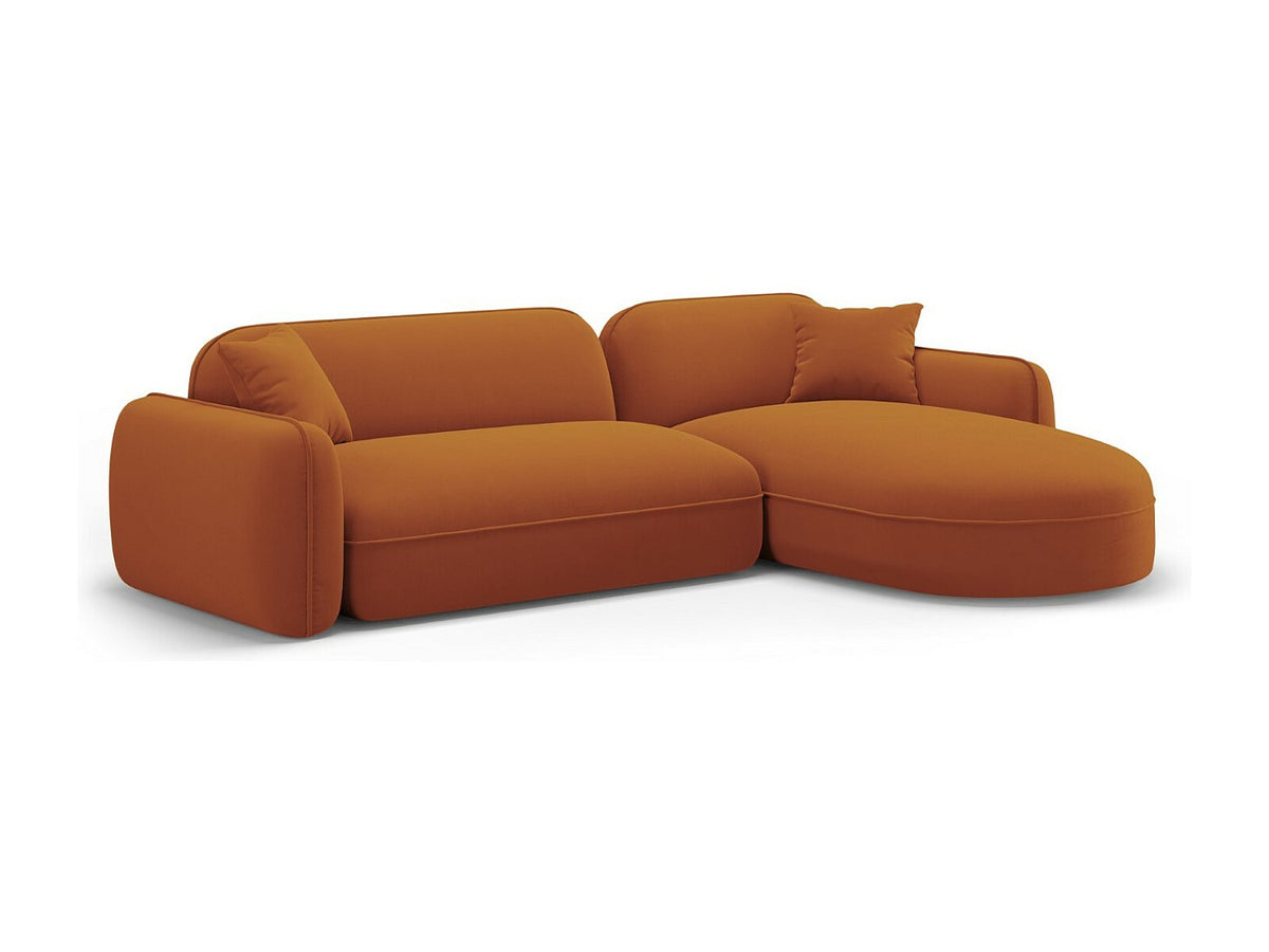 Canapé modulable 4 places orange velours
