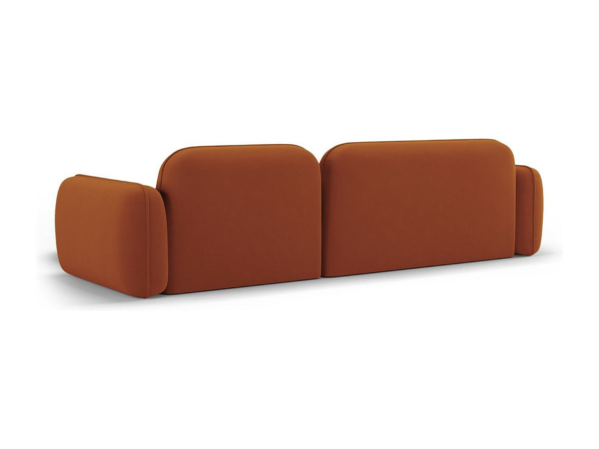 Canapé modulable 4 places orange velours