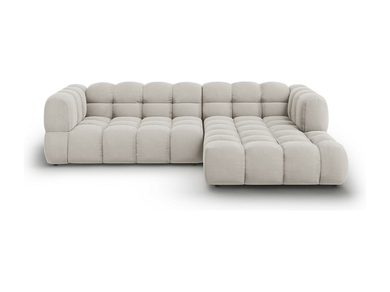 Canapé modulable 4 places beige velours