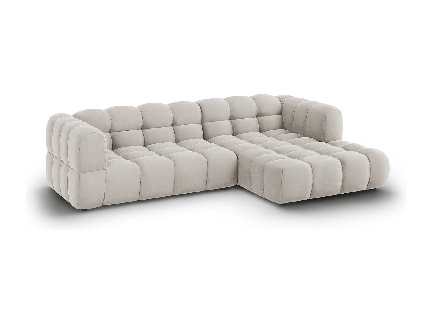 Canapé modulable 4 places beige velours