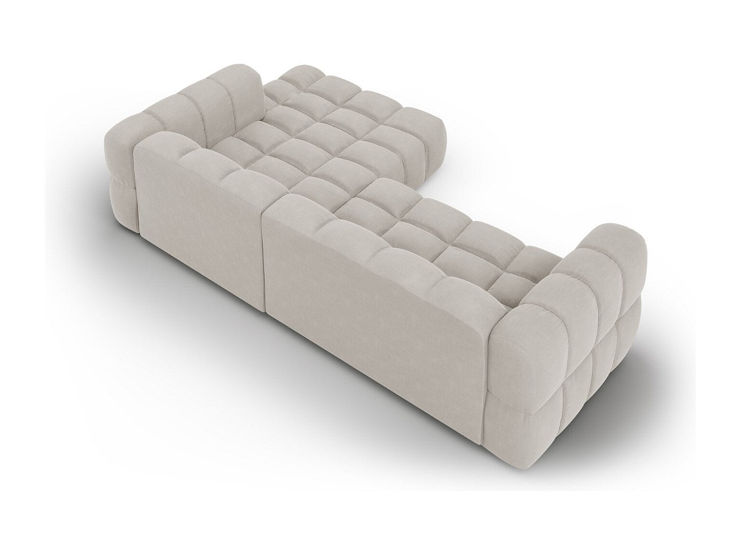 Canapé modulable 4 places beige velours