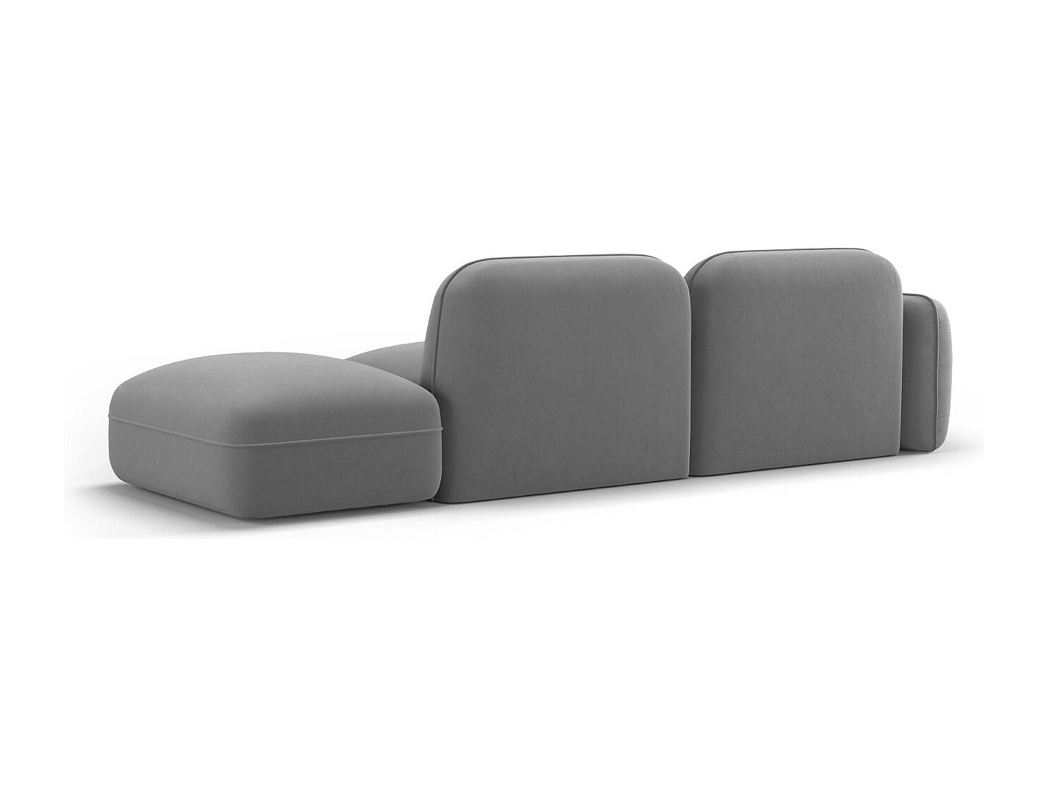 Canapé modulable 3 places gris velours