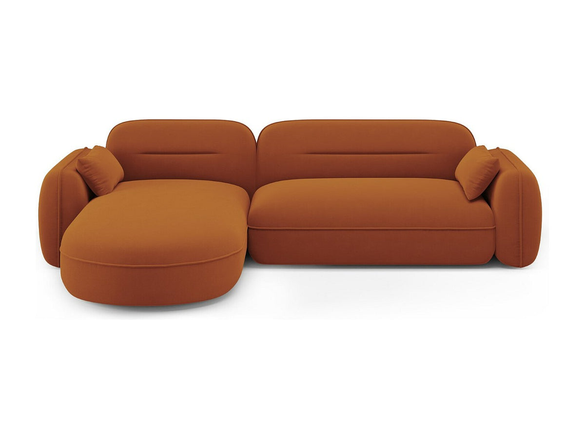 Canapé modulable 4 places orange velours