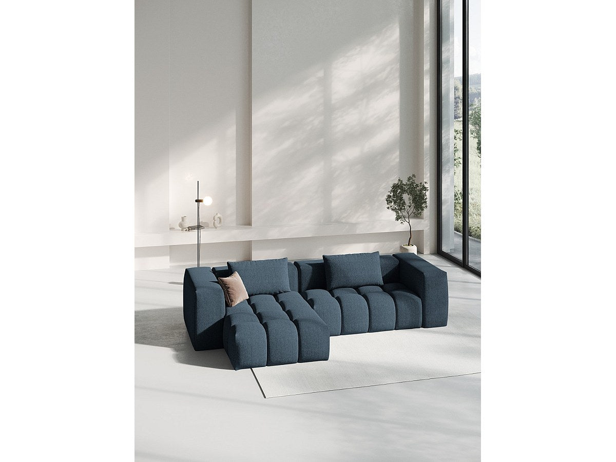 Canapé modulable 3 places bleu tissu
