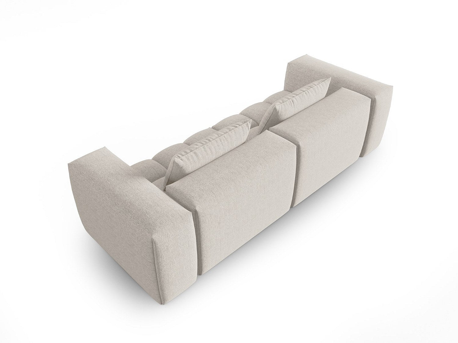 Canapé modulable 3 places beige tissu