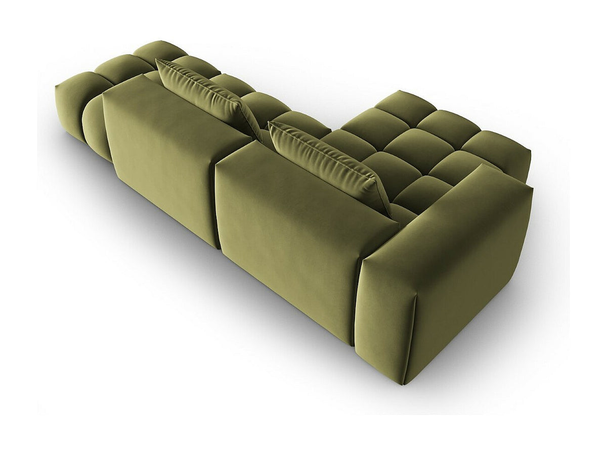 Canapé modulable 4 places vert velours