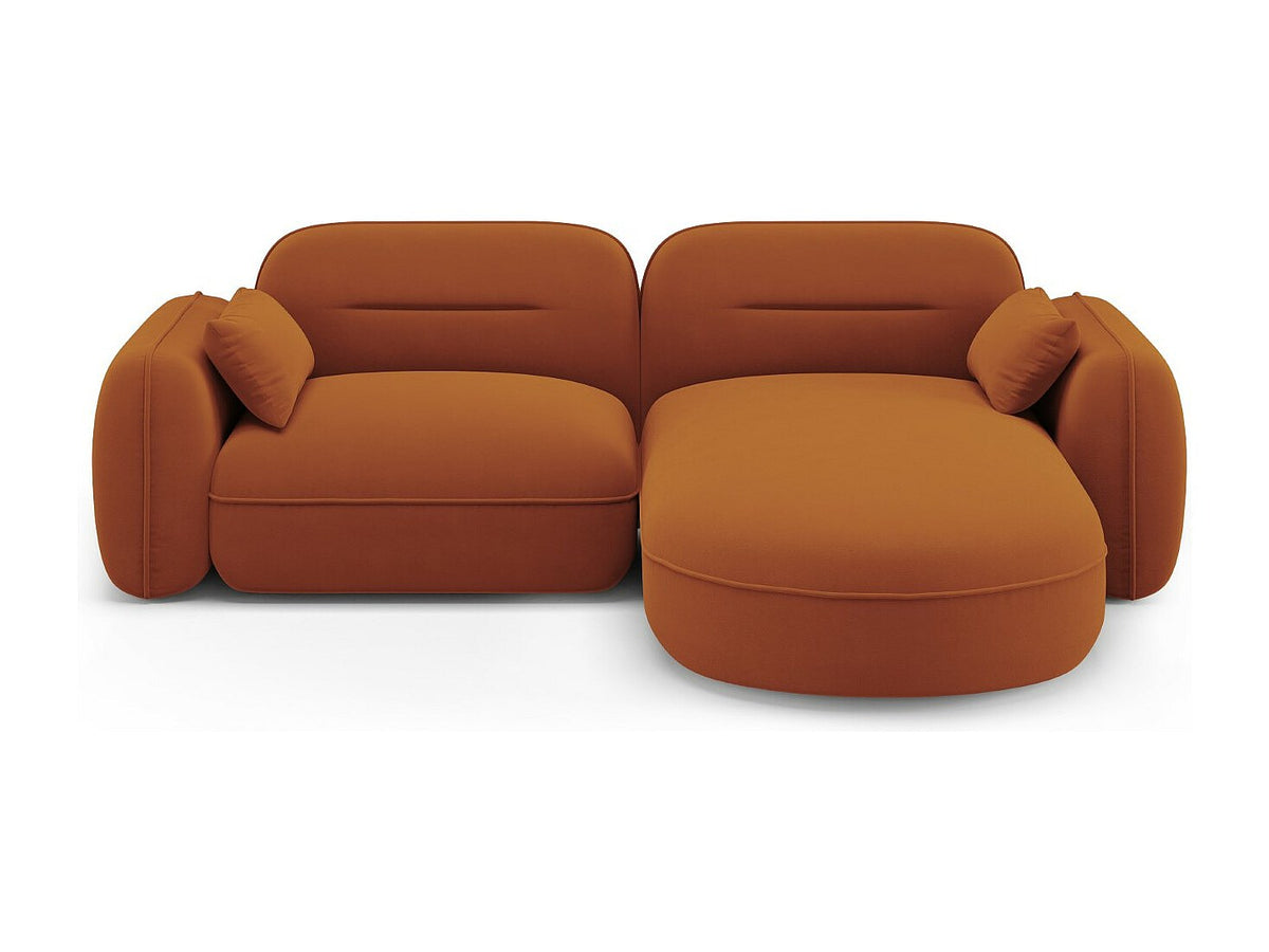 Canapé modulable 3 places orange velours