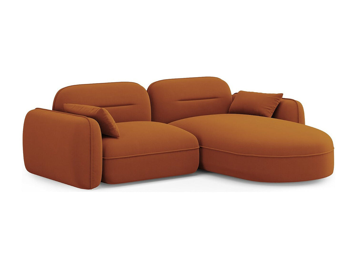Canapé modulable 3 places orange velours