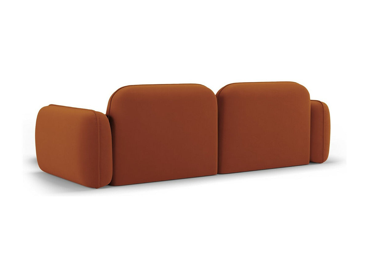 Canapé modulable 3 places orange velours