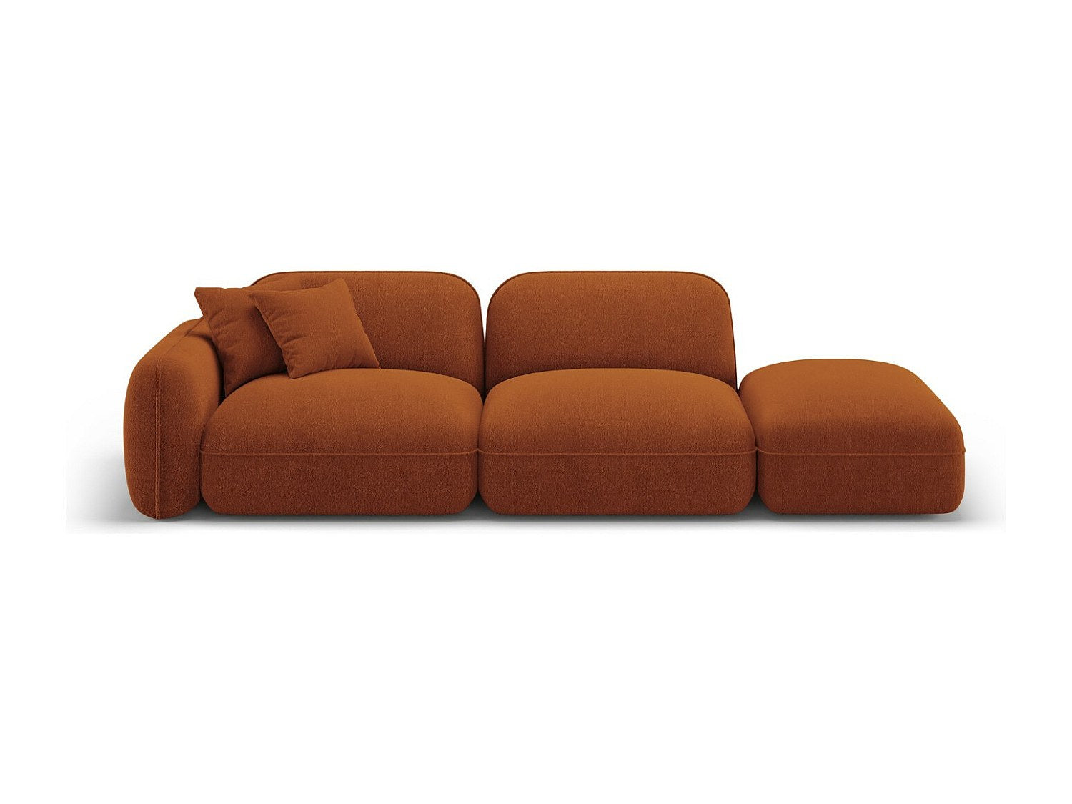 Canapé modulable 3 places orange velours