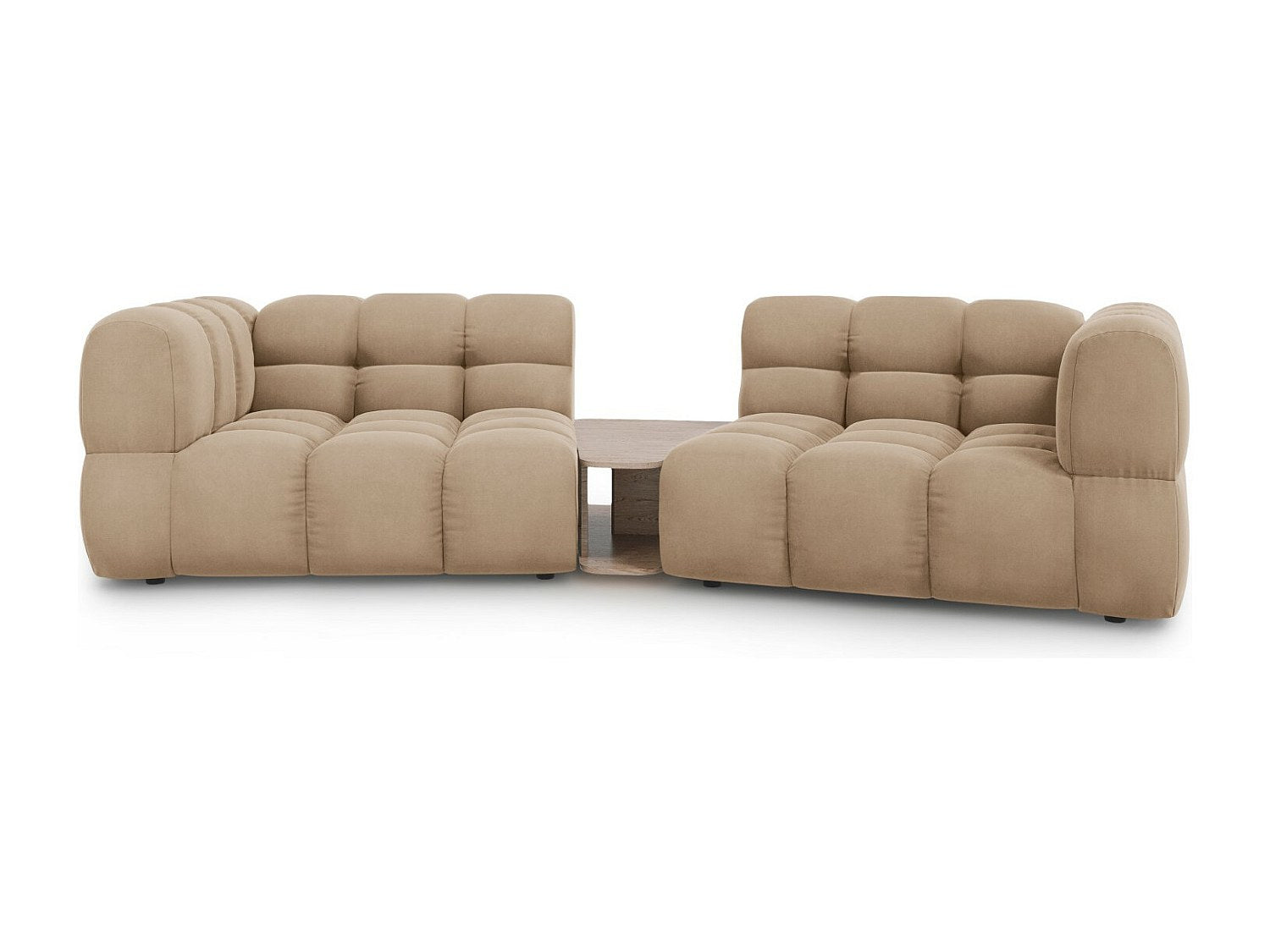 Canapé modulable 2 places marron velours