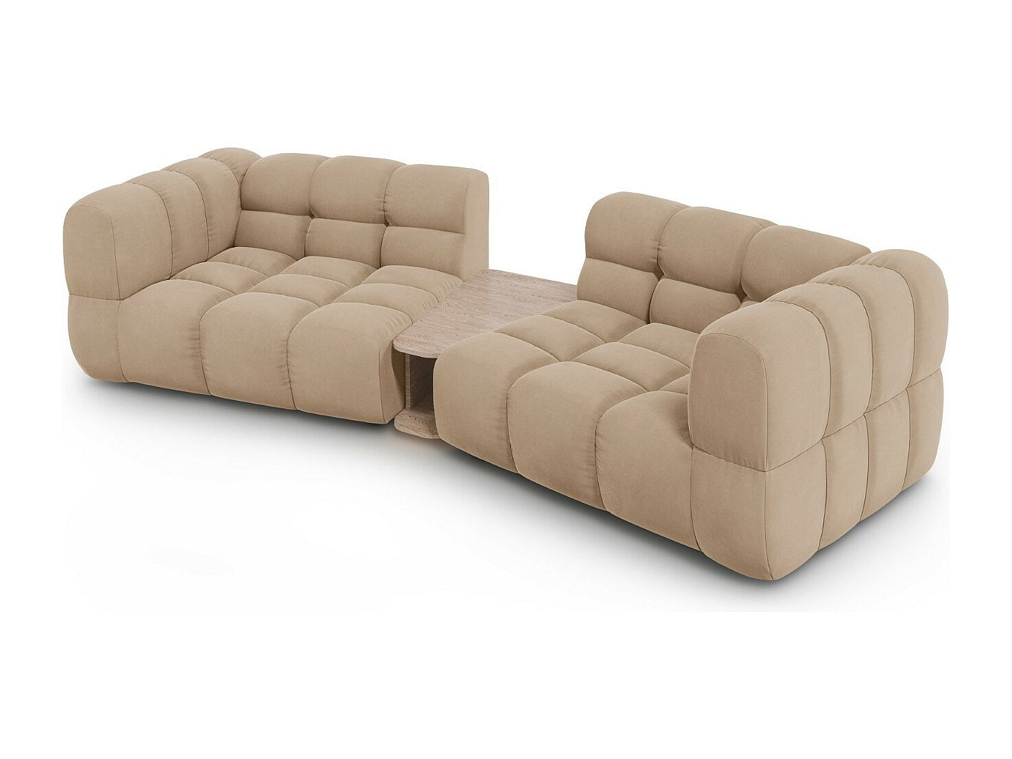 Canapé modulable 2 places marron velours