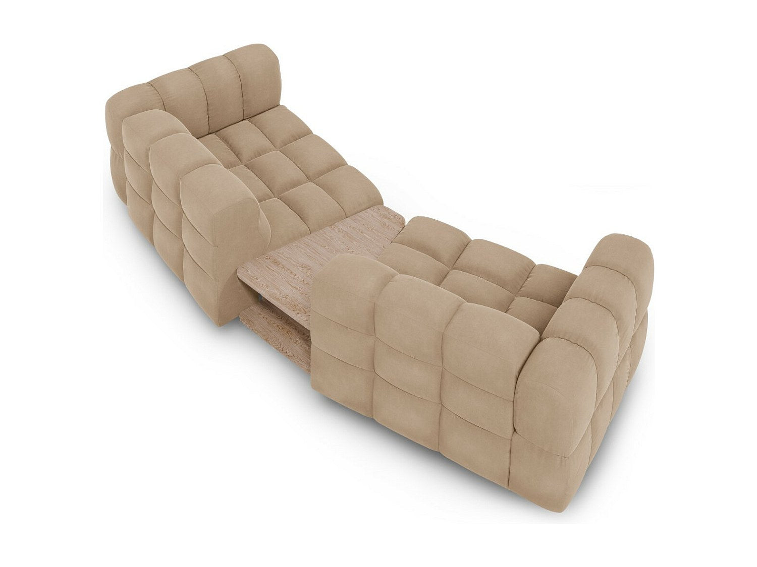 Canapé modulable 2 places marron velours